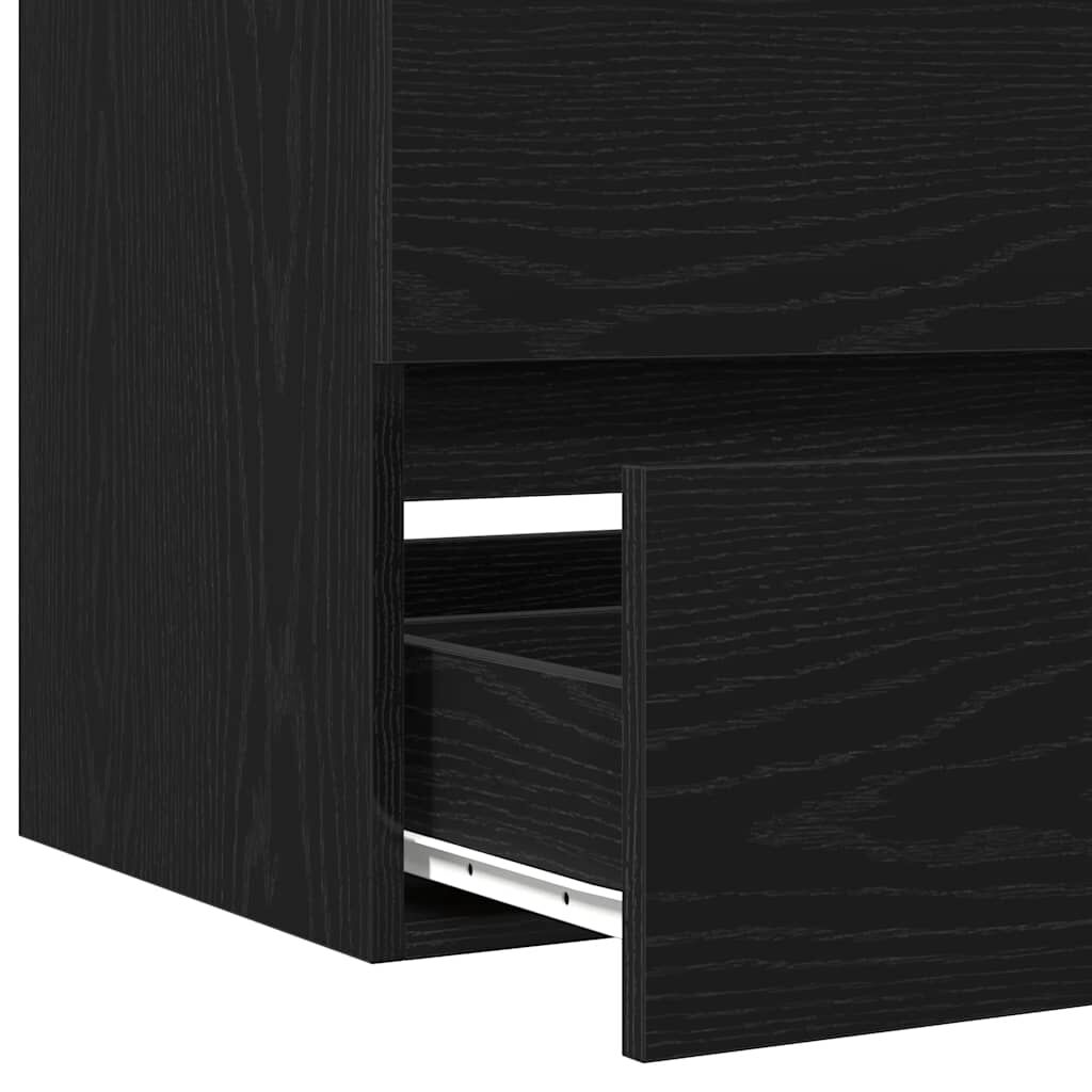 vidaXL Ντουλάπι Νιπτήρα Μαύρη Δρυς 100x38,5x45 εκ. Μοριοσανίδα