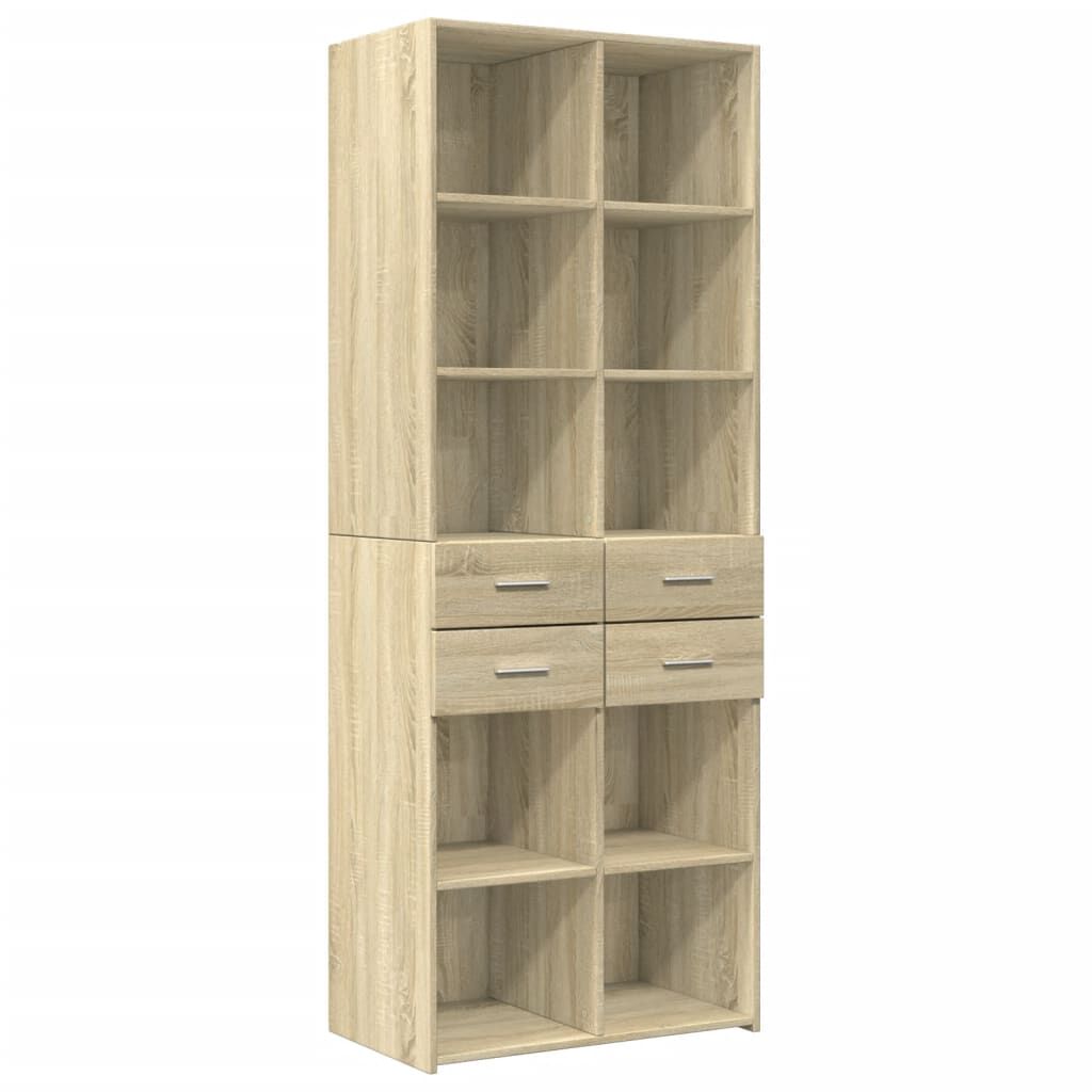 vidaXL Ραφιέρα με Ντουλάπια Sonoma Δρυς 70x42,5x225 εκ. Επεξ. Ξύλο