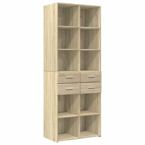 vidaXL Ραφιέρα με Ντουλάπια Sonoma Δρυς 70x42,5x225 εκ. Επεξ. Ξύλο