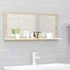 vidaXL Καθρέφτης Μπάνιου Λευκό/Sonoma Δρυς 90x10,5x37 εκ. Μοριοσανίδα
