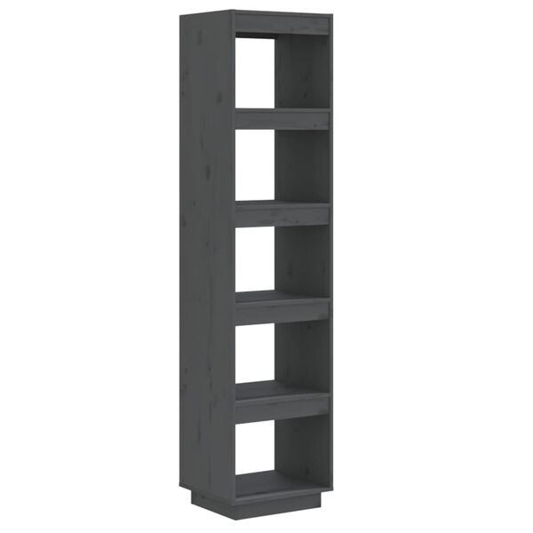 vidaXL Βιβλιοθήκη/Διαχωριστικό Χώρου Γκρι 40x35x167 εκ. Μασίφ Πεύκο