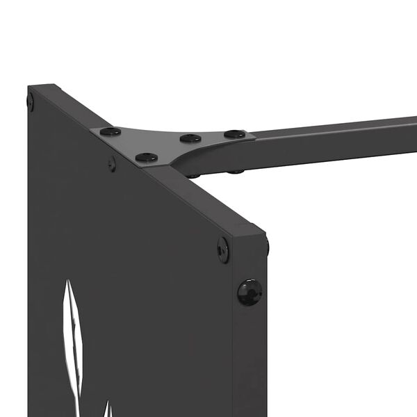 vidaXL Ράφι Καυσόξυλων Μαύρο 40x30x80 εκ. Χάλυβας ψυχρής έλασης