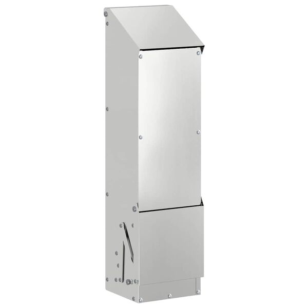 vidaXL Ταΐστρα κοτόπουλων Ασημί 13 x 12 x 51 εκ. Επικαλυμμένος Χάλυβας