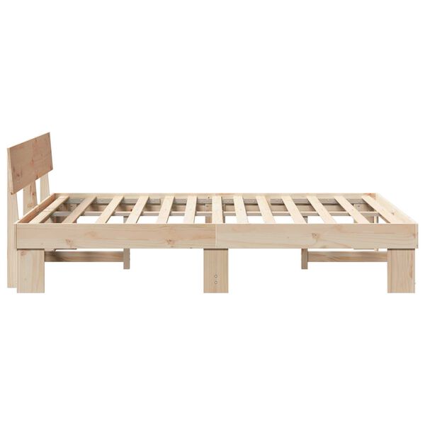 vidaXL Σκελετός Κρεβατιού Καφέ 150 x 200 cm Συμπαγές ξύλο πεύκου
