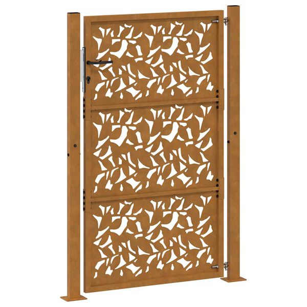 vidaXL Πύλη κήπου 105x155 cm από χάλυβα με φύλλα καιρικές συνθήκες