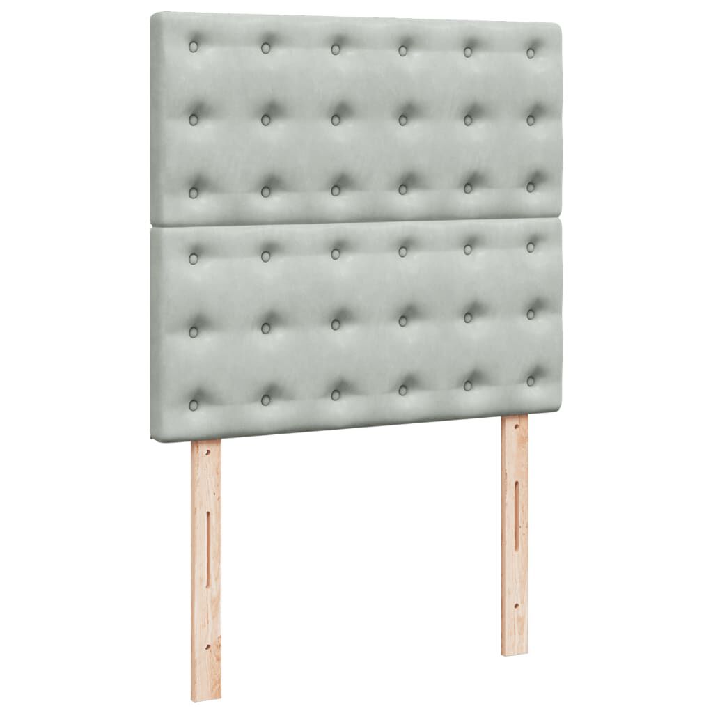 vidaXL Κρεβάτι Boxspring με Στρώμα Ανοιχτό Γκρι 80x200 εκ. Βελούδινο