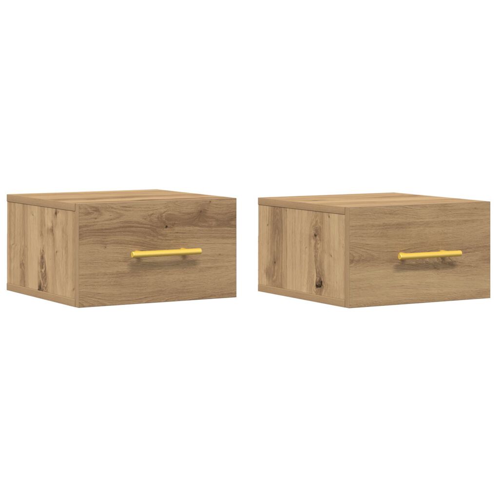vidaXL Κομοδίνα 2 τεμ Τοίχου Μοντέρνος Δρυς 35x35x20 εκ