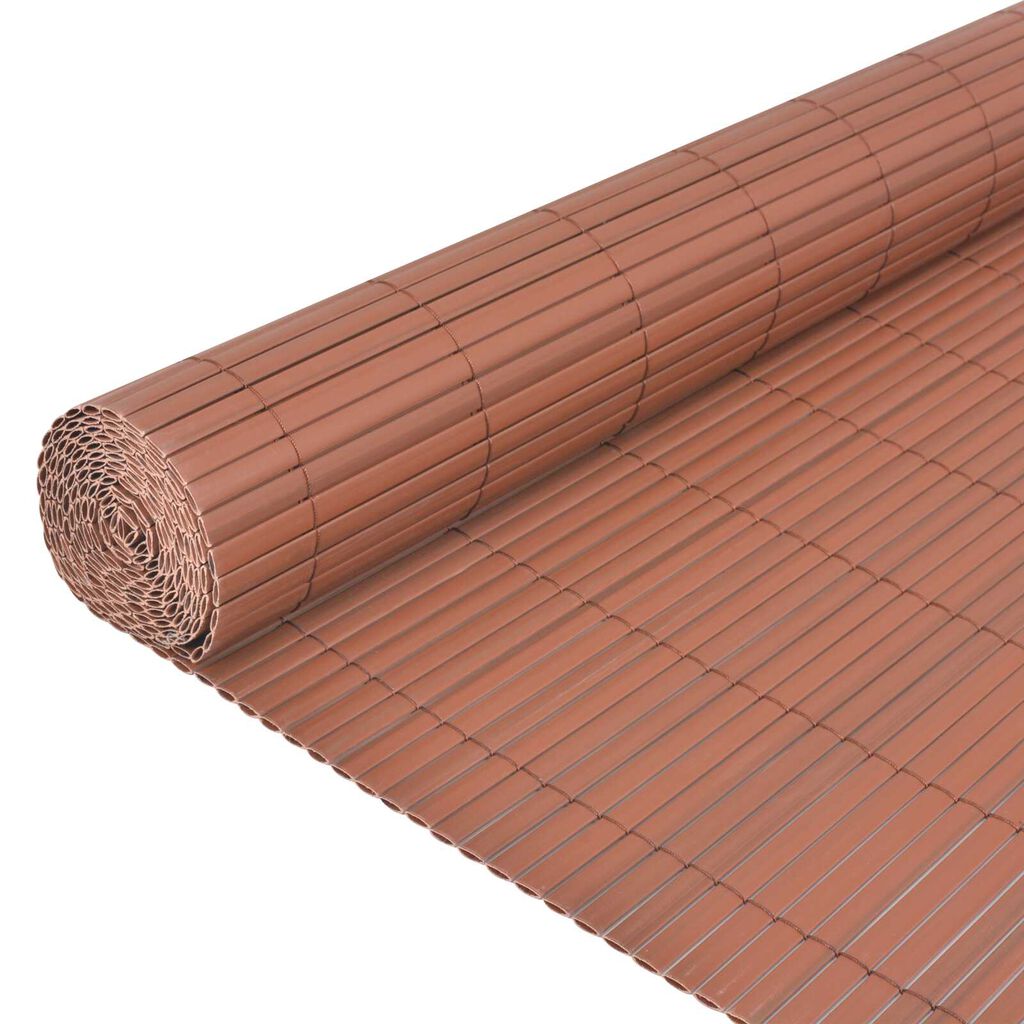 vidaXL Φράκτης Κήπου Διπλής Όψης PVC 150x500 εκ Καφέ