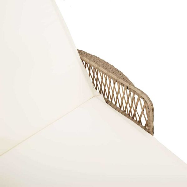 vidaXL Ξαπλώστρα με μαξιλάρι Μπεζ 157 x 55 x 92 εκ. συνθετικό ρατάν