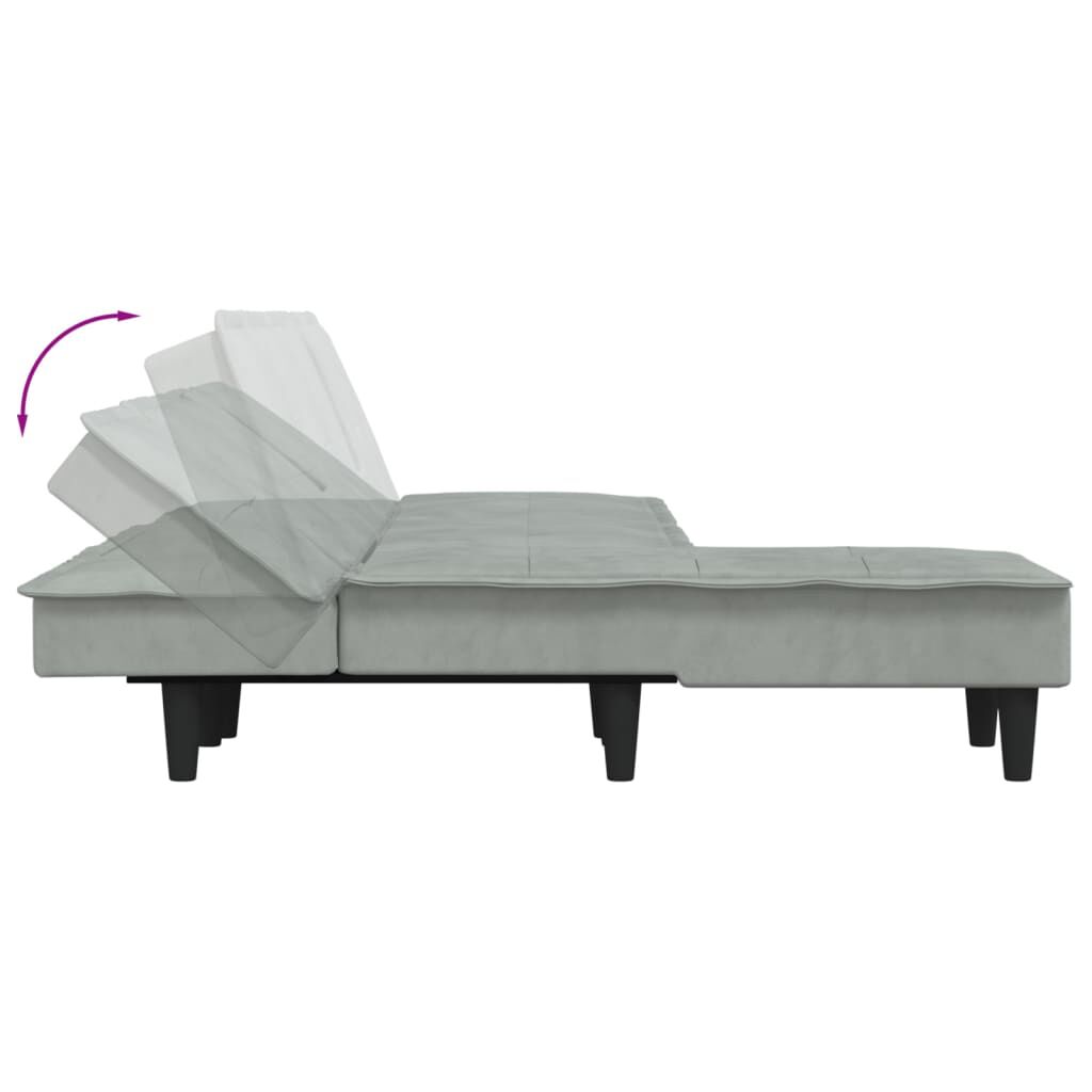 vidaXL Καναπές Κρεβάτι Γωνιακός Αν. Γκρι 255 x 140 x 70 εκ. Βελούδινος