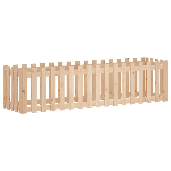 vidaXL Ζαρντινιέρα Υπερυψωμένη Σχ Φράχτη 200 x 50 x 50 εκ. Μασίφ Πεύκο
