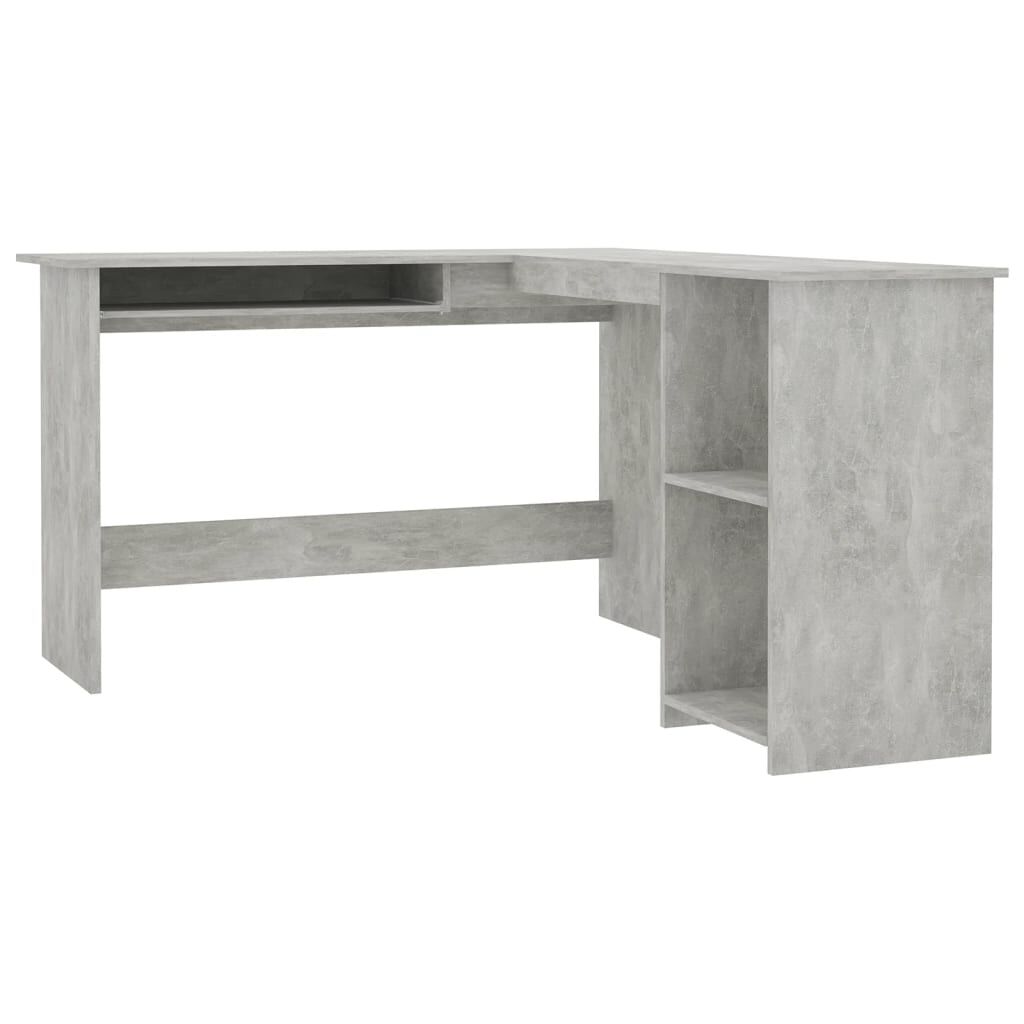vidaXL Γραφείο Γωνιακό Γκρι Σκυροδέματος 120x140x75 εκ. Επεξ. Ξύλο