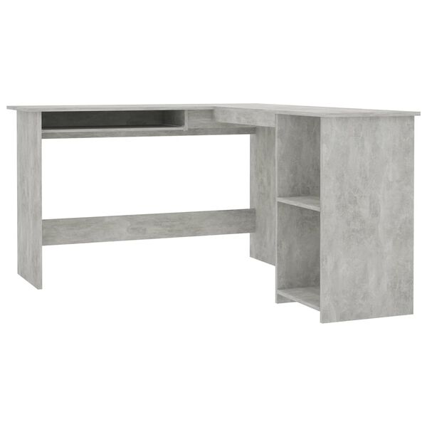 vidaXL Γραφείο Γωνιακό Γκρι Σκυροδέματος 120x140x75 εκ. Επεξ. Ξύλο