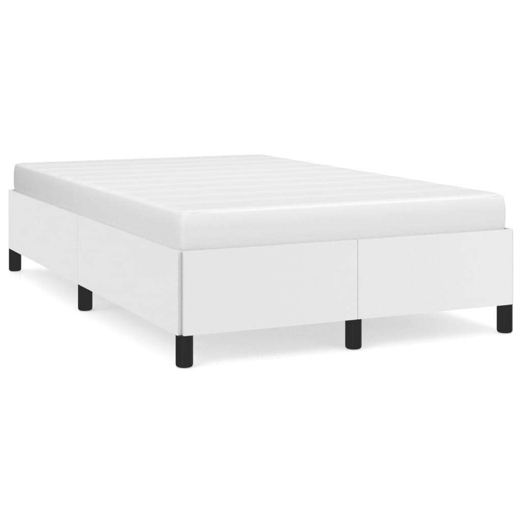 vidaXL Πλαίσιο Κρεβατιού χωρίς στρώμα Λευκό 120x190 εκ.Συνθ. Δέρμα