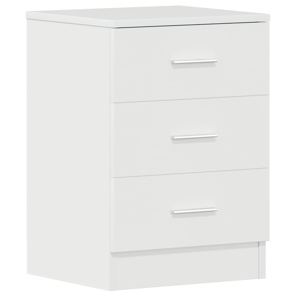 vidaXL Κομοδίνα 2 τεμ. Γυαλιστερό Λευκό 38x35x56 εκ. από Επεξ. Ξύλο