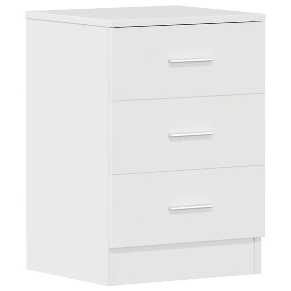 vidaXL Κομοδίνα 2 τεμ. Γυαλιστερό Λευκό 38x35x56 εκ. από Επεξ. Ξύλο