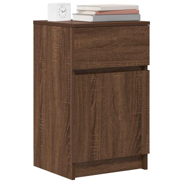 vidaXL Κομοδίνο Καφέ Δρυς 39x35x65 εκ. από Επεξεργασμένο Ξύλο