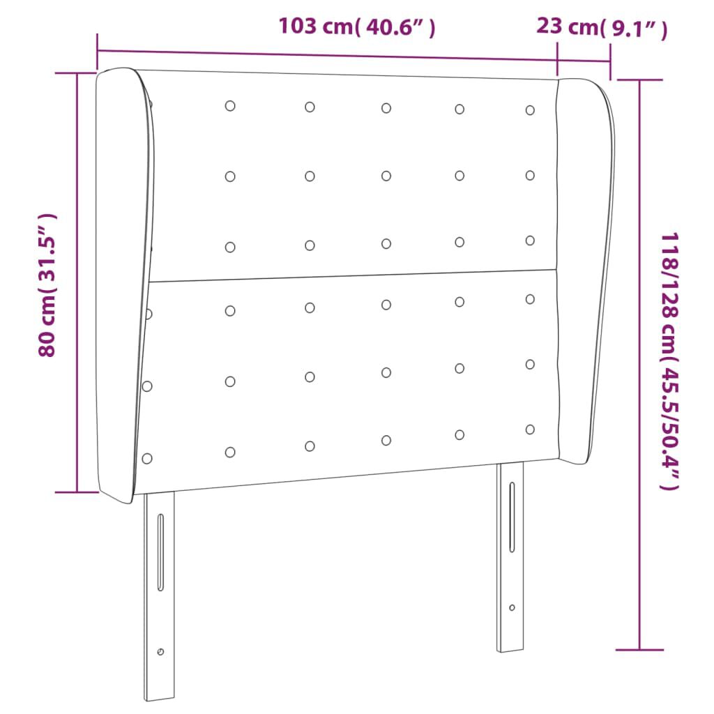 vidaXL Κεφαλάρι με Πτερύγια Taupe 103x23x118/128 εκ. Υφασμάτινο