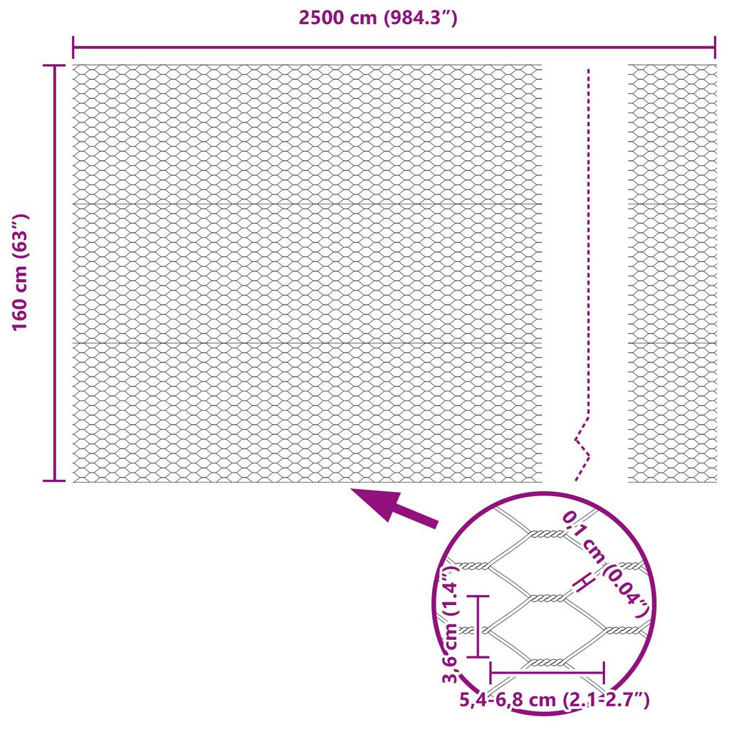 vidaXL Hexagon Fence Πράσινος 1.6x25 μ Χάλυβας