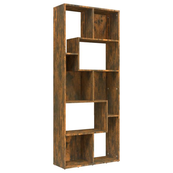 vidaXL Βιβλιοθήκη Καπνιστή Δρυς 67x24x161 εκ. από Επεξεργασμένο Ξύλο