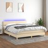 vidaXL &Kappa;&rho;&epsilon;&beta;ά&tau;&iota; Boxspring &mu;&epsilon; &Sigma;&tau;&rho;ώ&mu;&alpha; & LED &Kappa;&rho;&epsilon;&mu; 180x200 &epsilon;&kappa;. &Upsilon;&phi;&alpha;&sigma;&mu;ά&tau;&iota;&nu;&omicron;