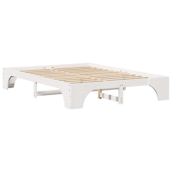 vidaXL Κρεβάτι Λευκό Ξύλο 150 x 200 cm Μινιμαλιστικό Ξύλινο Κρεβάτι