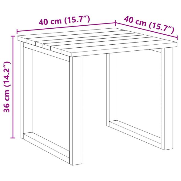 vidaXL Τραπέζι Ξαπλώστρας Καφέ 50.5 x 50 x 46 εκ.
