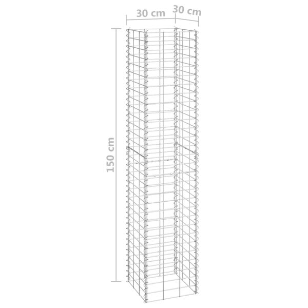 vidaXL Συρματοκιβώτια-Γλάστρες Υπερυψ. 3 τεμ. 30x30x150εκ. Σιδερένιες