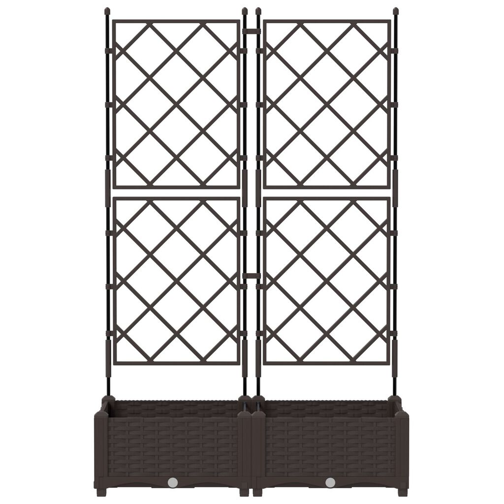 vidaXL Φυτευτής Κήπου με Πέταλο 2 τμχ Καφέ 80x40x125.5 εκ