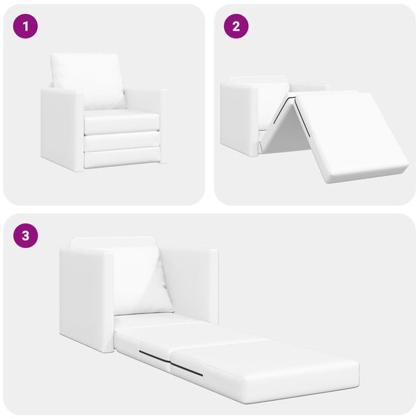 vidaXL Καθιστικό Κρεβάτι 2 σε 1 Λευκό 74x77x81 cm από Τεχνητό Δέρμα