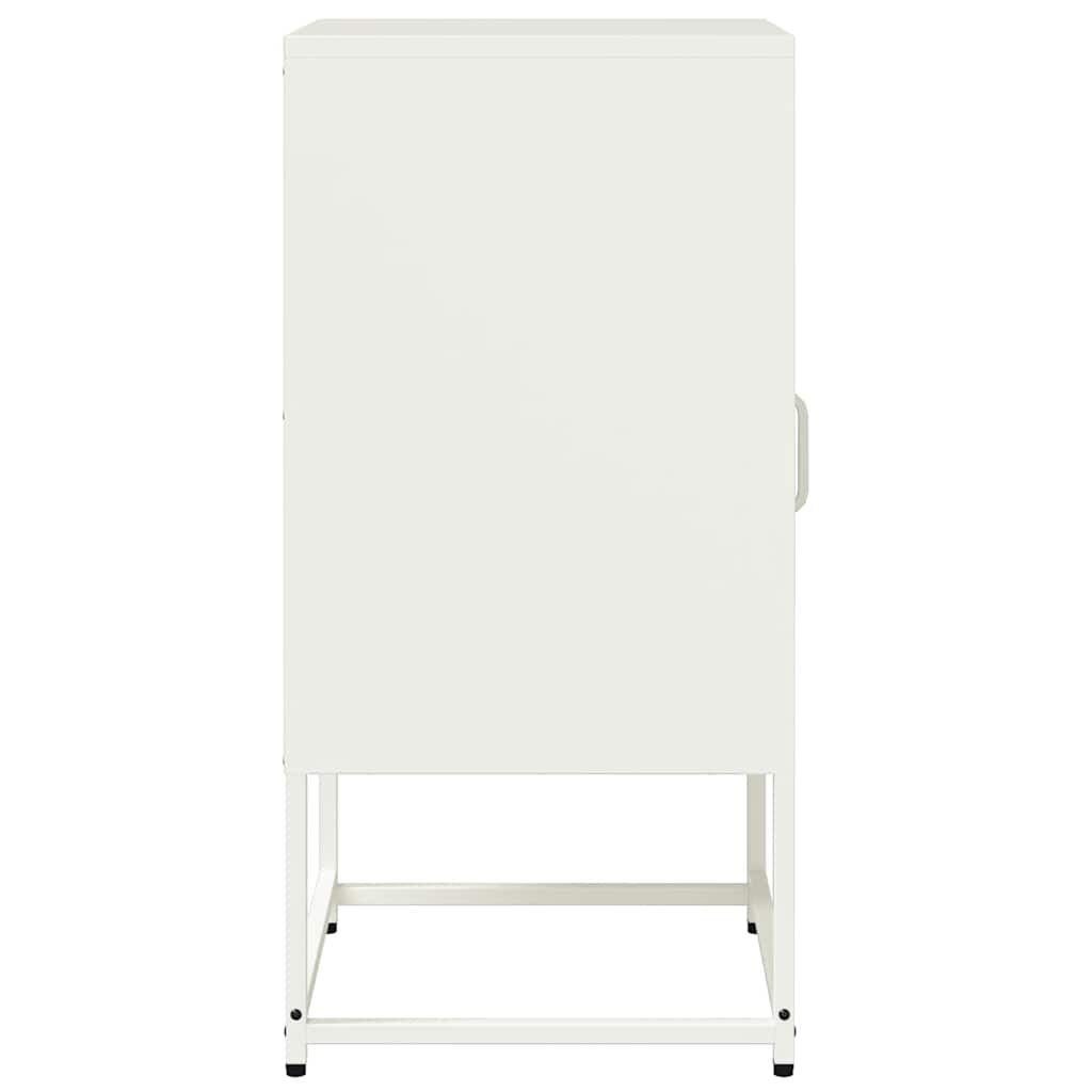 vidaXL Κομοδίνο λευκό 36x39x78 cm από χάλυβα ψυχρής έλασης
