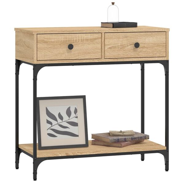 vidaXL Τραπέζι Κονσόλα Sonoma Δρυς 75x34,5x75 εκ. Επεξεργασμένο Ξύλο