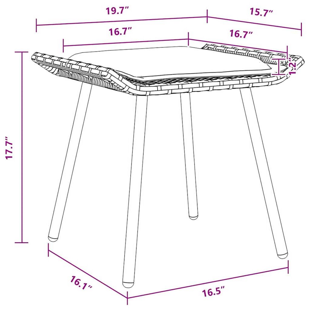 vidaXL Σκαμπό Κήπου με μαξιλάρι 2 pcs Καφέ 50 x 40 x 45εκ Πολυεστέρας