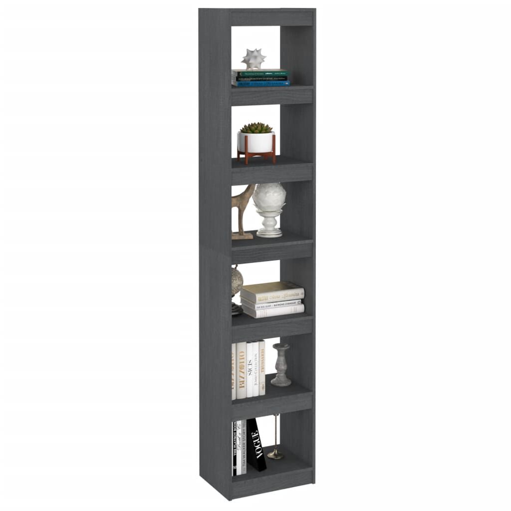vidaXL Βιβλιοθήκη/Διαχωριστικό Χώρου Γκρι 40x30x199 εκ. Ξύλο Πεύκου