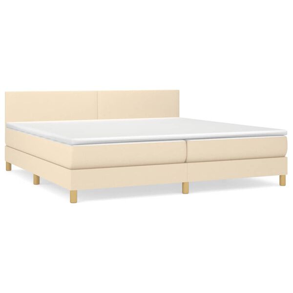 vidaXL &Kappa;&rho;&epsilon;&beta;ά&tau;&iota; Boxspring &mu;&epsilon; &Sigma;&tau;&rho;ώ&mu;&alpha; &Kappa;&rho;&epsilon;&mu; 200x200 &epsilon;&kappa;. &Upsilon;&phi;&alpha;&sigma;&mu;ά&tau;&iota;&nu;&omicron;