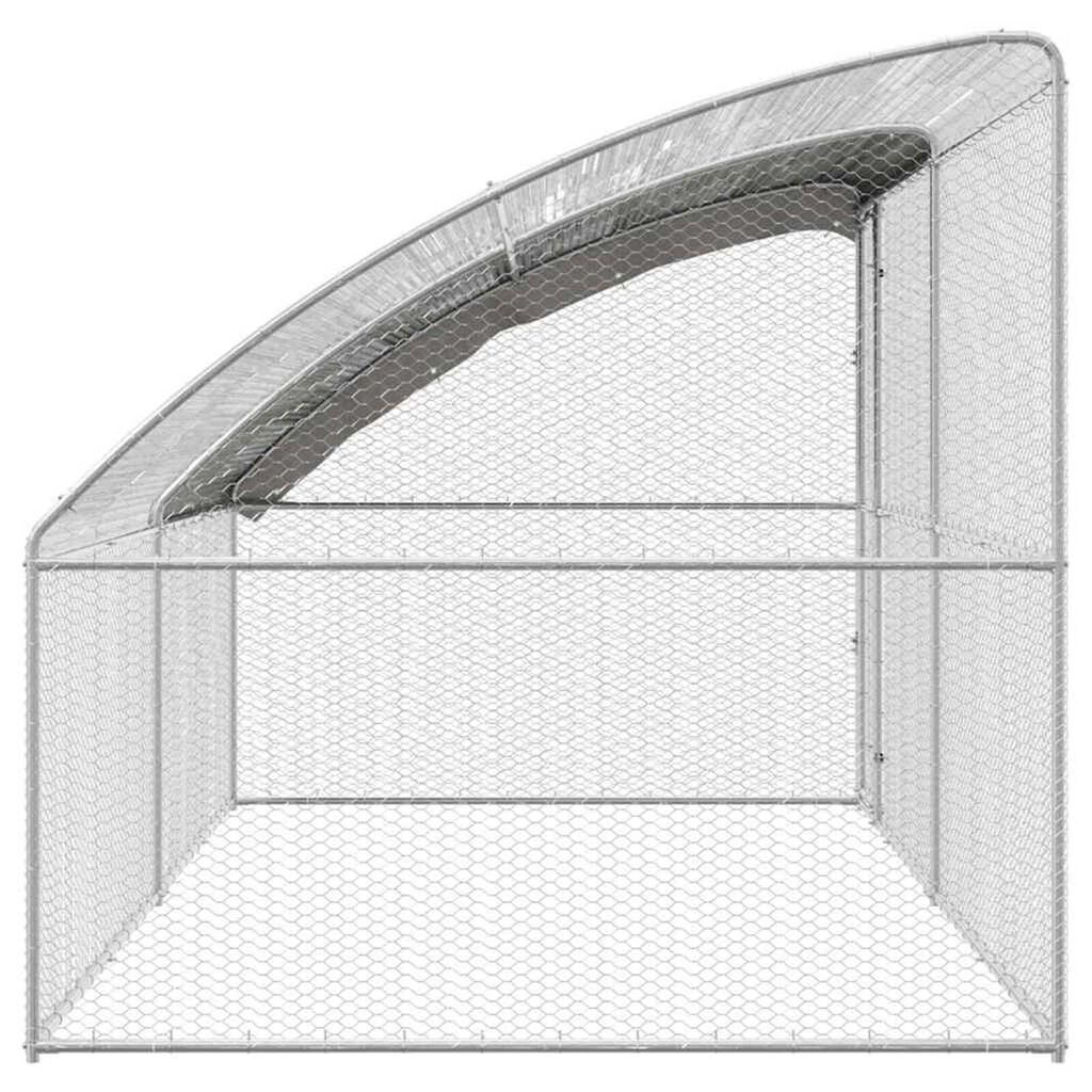 vidaXL Κλουβί για κότες Ασημί 400 x 200 x 198.5 εκ