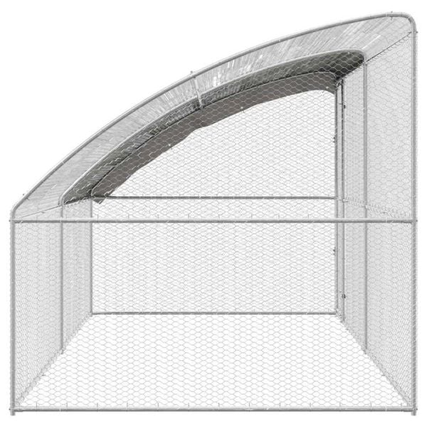 vidaXL Κλουβί για κότες Ασημί 400 x 200 x 198.5 εκ