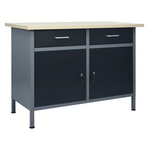 vidaXL &Pi;ά&gamma;&kappa;&omicron;&sigmaf; &Epsilon;&rho;&gamma;&alpha;&sigma;ί&alpha;&sigmaf; &Mu;&alpha;ύ&rho;&omicron;&sigmaf; 120 x 60 x 85 &epsilon;&kappa;. &Alpha;&tau;&sigma;ά&lambda;&iota;&nu;&omicron;&sigmaf;