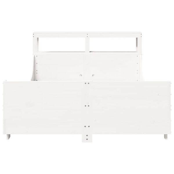 vidaXL Σκελετός Κρεβ. Χωρίς Στρώμα Λευκό 135x190 εκ Μασίφ Πεύκο