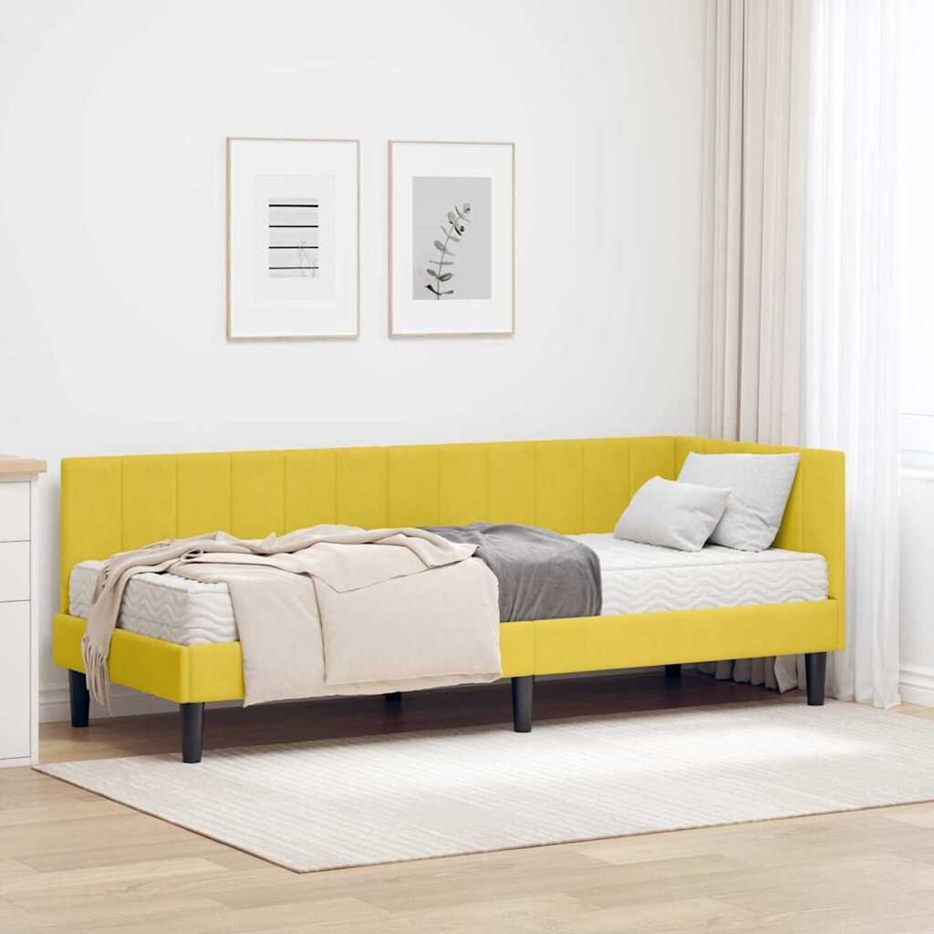vidaXL Κρεβάτι Γωνίας με στρώμα Κίτρινο 80 x 200 cm Βελούδο
