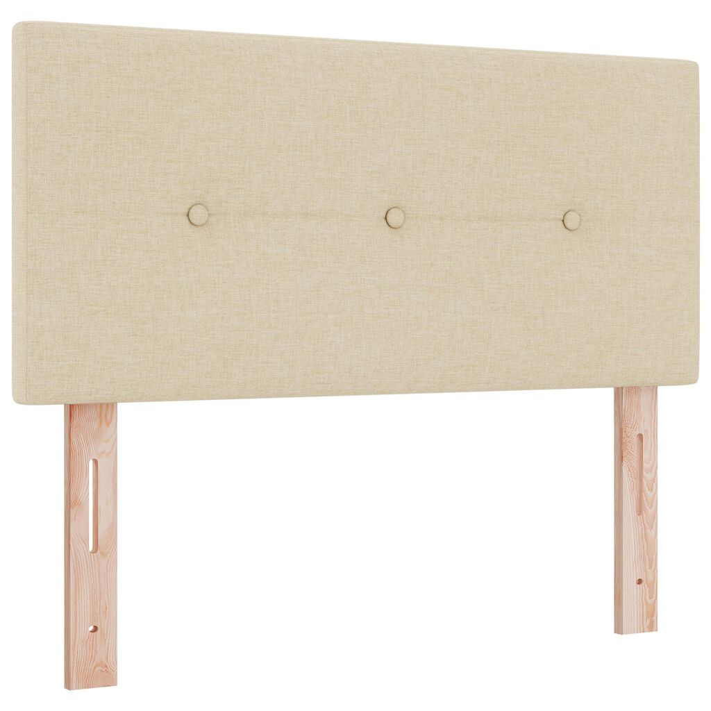 vidaXL Κρεβάτι Box Spring με Στρώμα Κρέμ 90x200 εκ Υφασμά