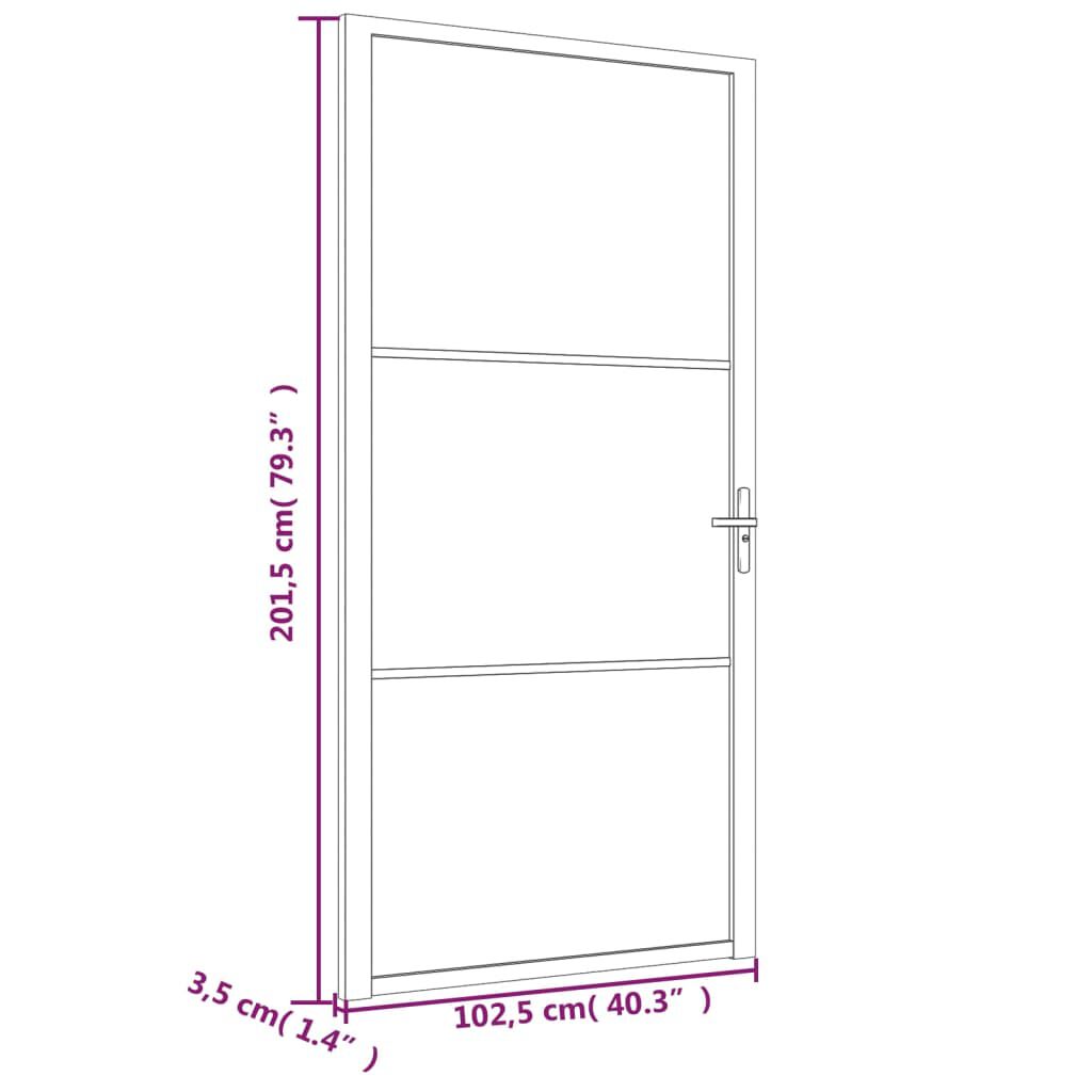 vidaXL Εσωτερική Πόρτα 102,5x201,5 εκ. Λευκή Ματ Γυαλί και Αλουμίνιο