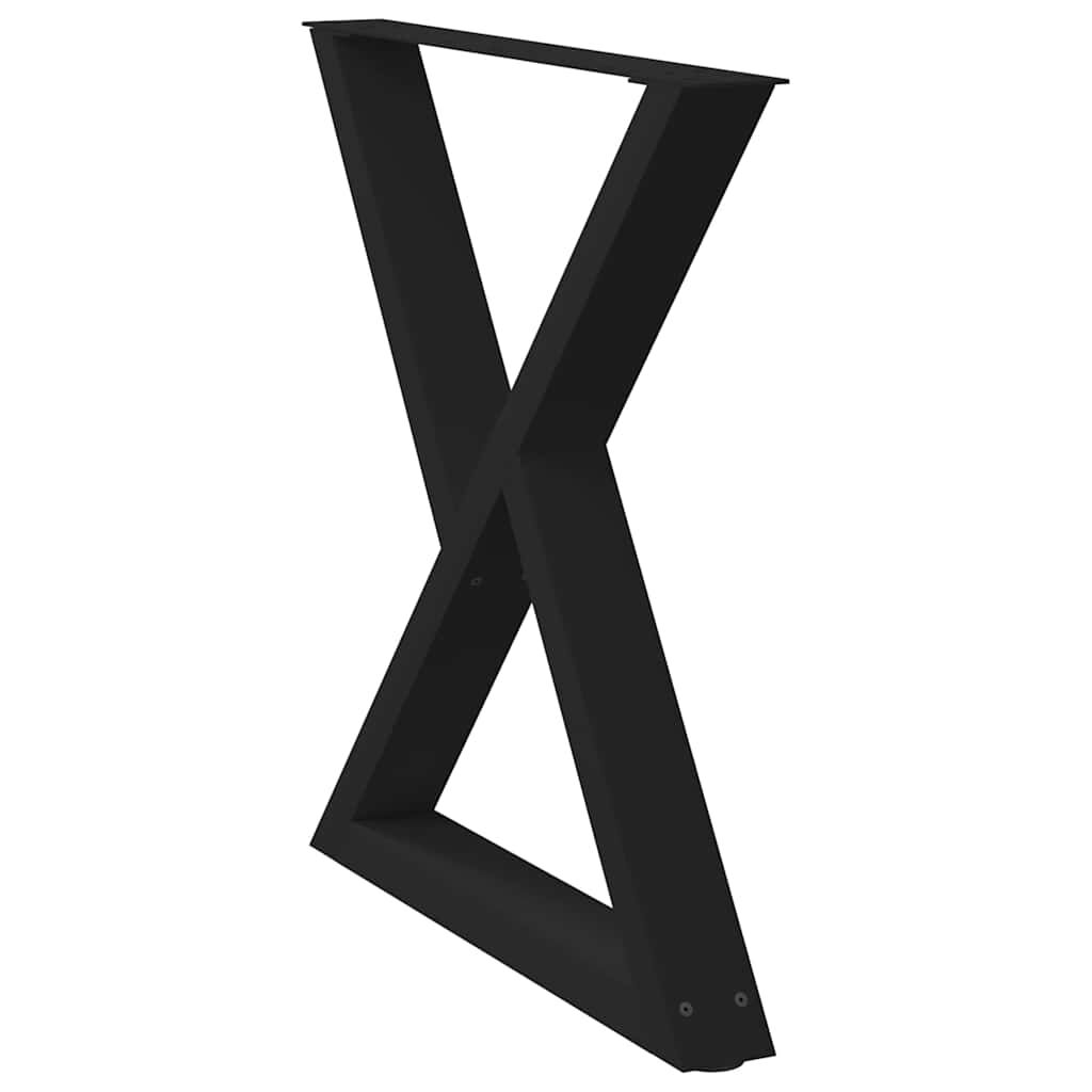 vidaXL Πόδια τραπεζαρίας 2 τεμ. Μαύρο 70x(72-73,3) εκ. Ατσάλι