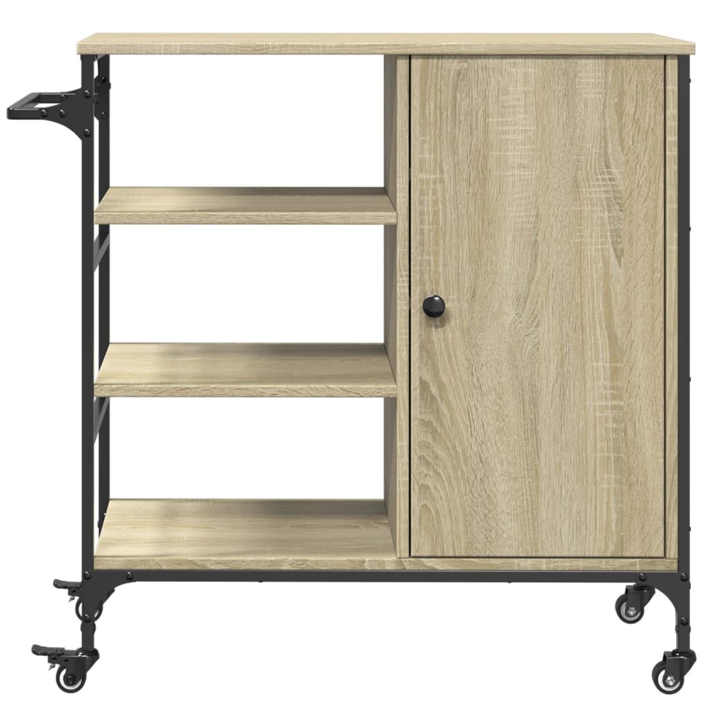 vidaXL Τρόλεϊ Κουζίνας Sonoma Δρυς 87,5x38,5x84,5 εκ. Επεξ. Ξύλο