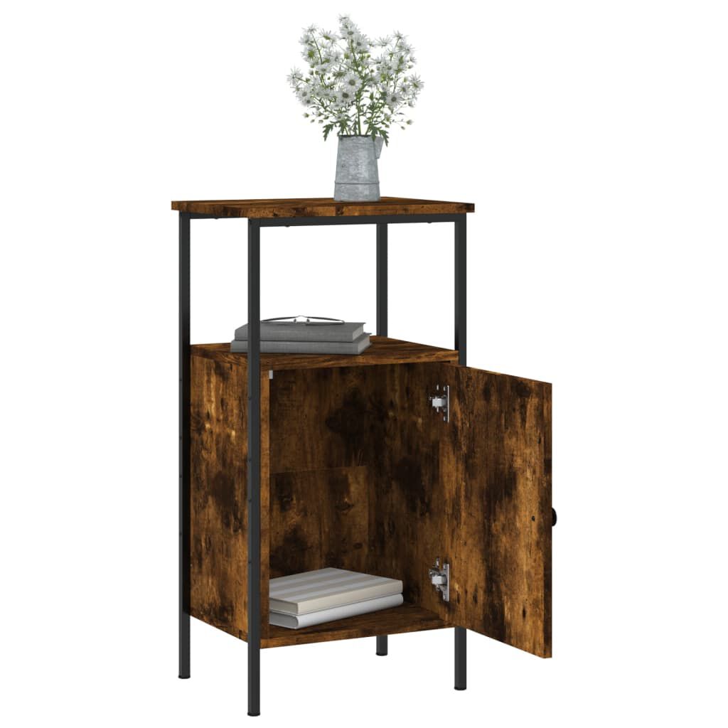 vidaXL Κομοδίνα 2 τεμ. Καπνιστή Δρυς 41 x 31 x 80 εκ. Επεξεργ. Ξύλο