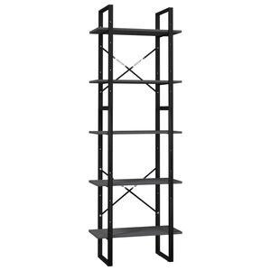 vidaXL &Beta;&iota;&beta;&lambda;&iota;&omicron;&theta;ή&kappa;&eta; &mu;&epsilon; 5 &Rho;ά&phi;&iota;&alpha; &Gamma;&kappa;&rho;&iota; 60 x 30 x 175 &epsilon;&kappa;. &alpha;&pi;ό &Xi;ύ&lambda;&omicron; &Pi;&epsilon;ύ&kappa;&omicron;&upsilon;