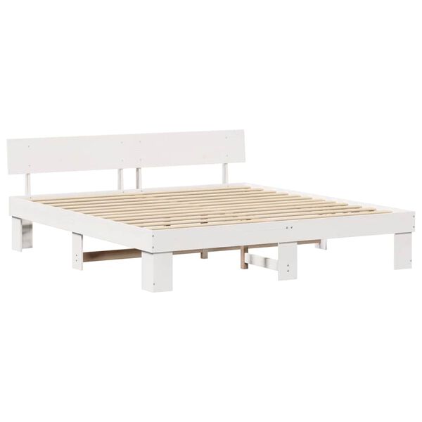 vidaXL Σκελετός Κρεβατιού Λευκό 180 x 200 cm Μασίφ ξύλο πεύκου