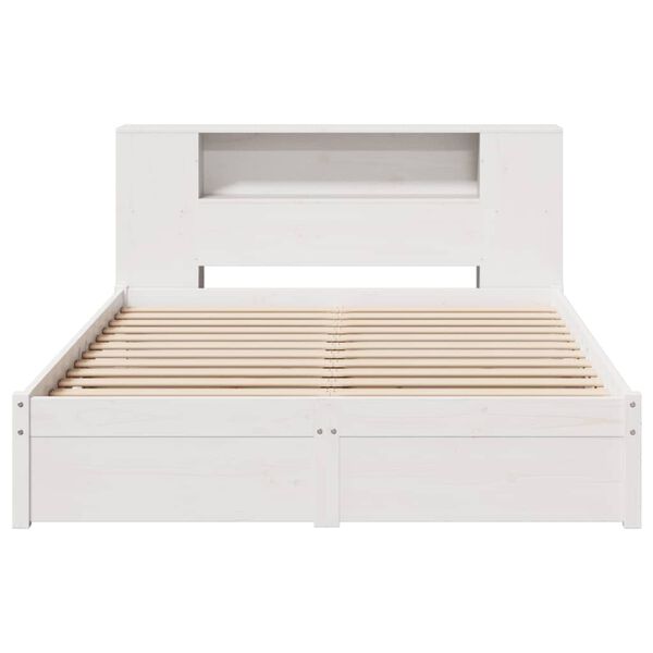 vidaXL Κρεβάτι Βιβλιοθήκη Χωρίς Στρώμα 160x200 εκ Μασίφ Ξύλο Πεύκου