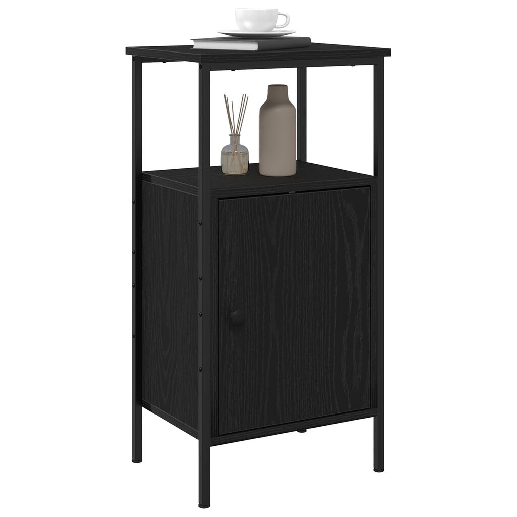 vidaXL Κομοδίνο Μαύρο Δρυς 41x31x80 εκ Επεξεργασμένο ξύλο