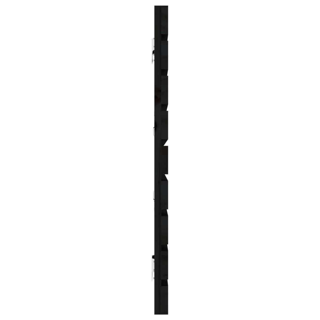 vidaXL Κεφαλάρι Τοίχου Μαύρο 166x3x63 εκ. από Μασίφ Ξύλο Πεύκου